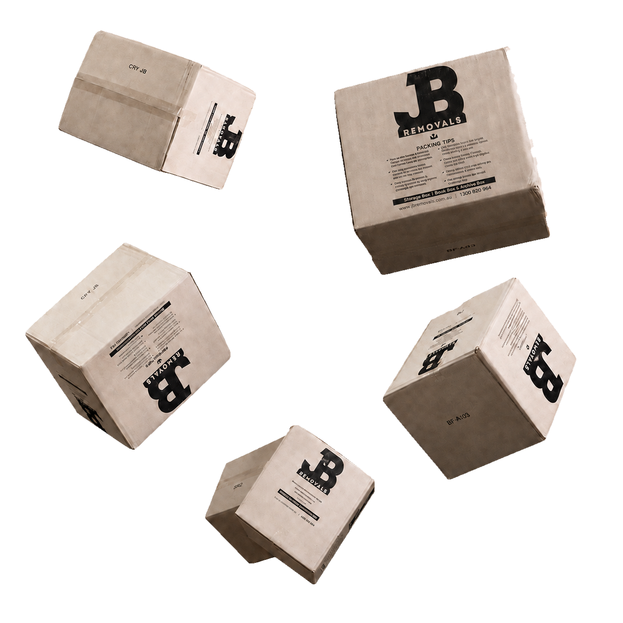 Brand-new JB Removals moving boxes